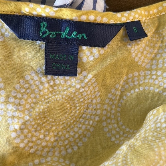 Boden Yellow Geometric Print Ribbon Cropped Tank Top - 4 - Picture 9 of 12